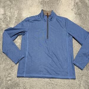 Jim Nantz Vineyard Vines Shirt Mens Small Houndstooth Performance Quarter Zip